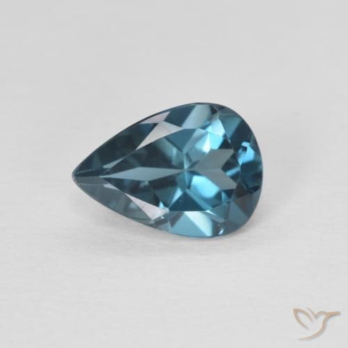0.75ct Natural London Blue Topaz, Pear Shape, VVS