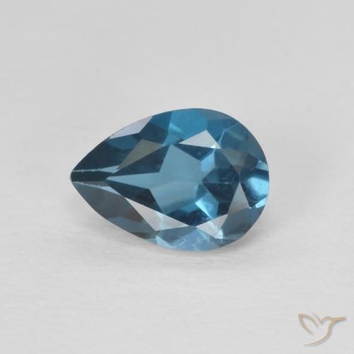 0.88ct Natural London Blue Topaz, Pear Shape, VVS