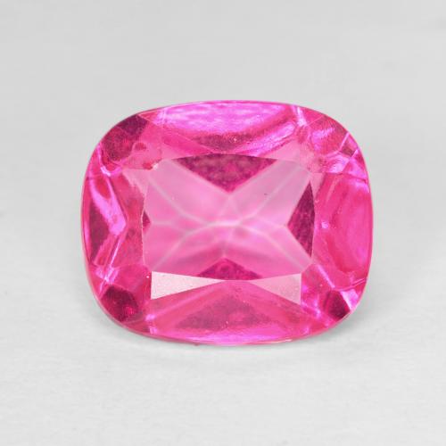 6.22ct Natural Deep Magenta Topaz, Cushion, VVS-VS