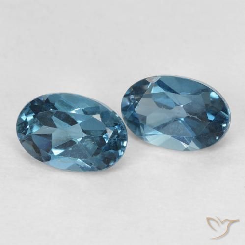 1.38 ctw Blue Topaz Stones, Natural Topaz in Oval Facet Shape for Sale