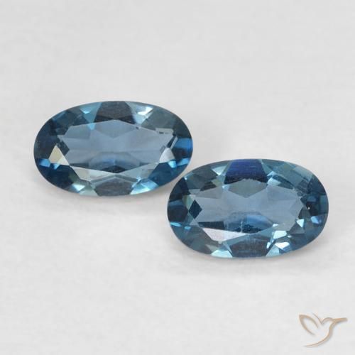 0.58 ctw Blue Topaz Gemstones, Topaz Gems in Oval Facet Shape for Sale.