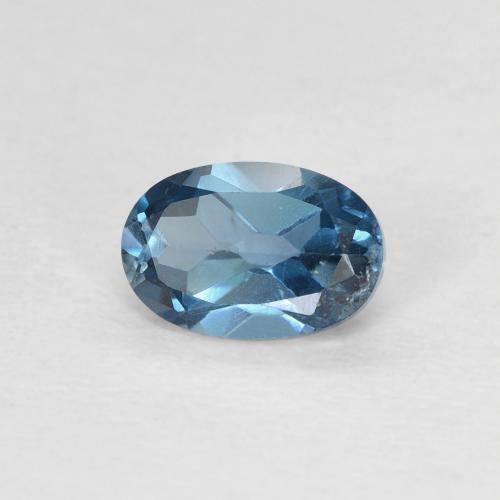 0.66 ct Blue Topaz Stone, Natural Topaz in Oval Facet Shape for Sale