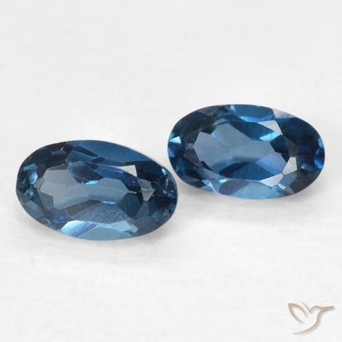 0.73 ctw Blue Topaz Stones, Natural Topaz in Oval Facet Shape for Sale