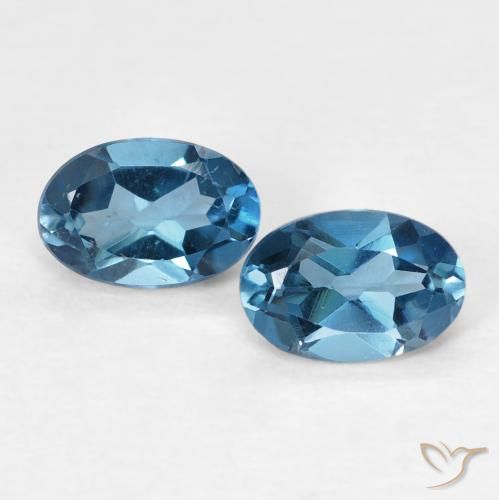 1.18 ct Loose London Blue Topaz, 6.1 x 4.1 mm Oval Cut From Brazil, Photo A