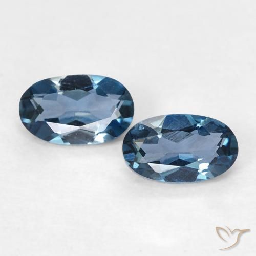 0.59 ct Loose London Blue Topaz, 5.1 x 3.1 mm Oval Cut From Brazil, Photo A