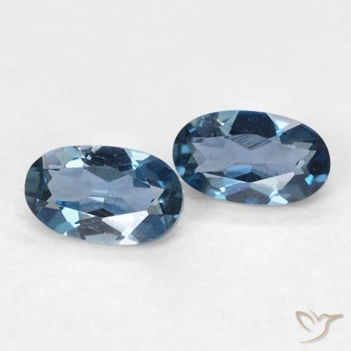 0.59 ctw Blue Topaz Stones, Natural Topaz in Oval Facet Shape for Sale