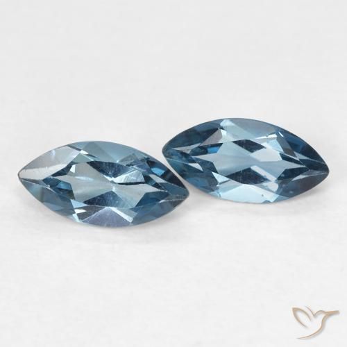 0.87 ctw Blue Topaz Stones, Natural Topaz in Marquise Facet Shape for Sale