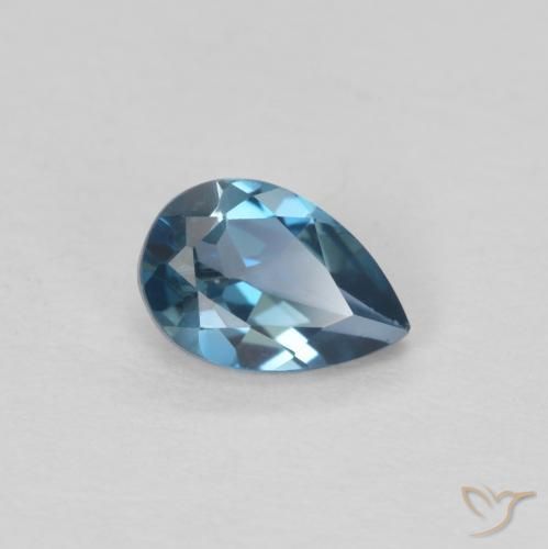 0.55 ct Blue Topaz Stone, Natural Topaz in Pear Facet Shape for Sale