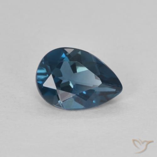 0.86 ct Blue Topaz Stone, Natural Topaz in Pear Facet Shape for Sale