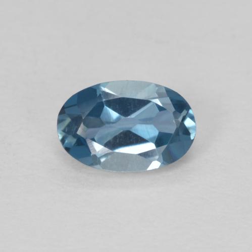 Topaze Ovale en damier des États-Unis 0,57 ct, dimension 6 x 4mm, pureté vvs-vs, pierre gemme naturelle Irradié, 1 pièce de topaze de couleur Bleu Londres, dureté Mohs de 8 convient aux bijoux de tous les jours, pierre de sagesse, Année de la pierre précieuse du cheval, Photo A