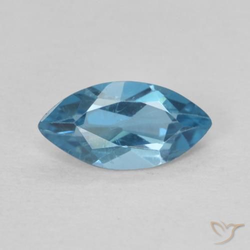 0.65ct Natural London Blue Topaz, Marquise, VS