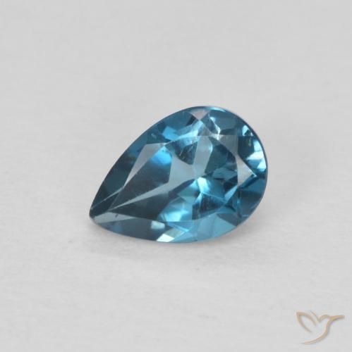 0.56ct Natural London Blue Topaz, Pear Shape, VS
