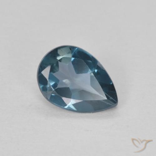 0.76 ct Blue Topaz Stone, Natural Topaz in Pear Facet Shape for Sale