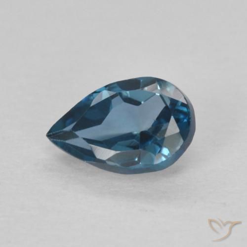 0.55ct Natural London Blue Topaz, Pear Shape, VVS