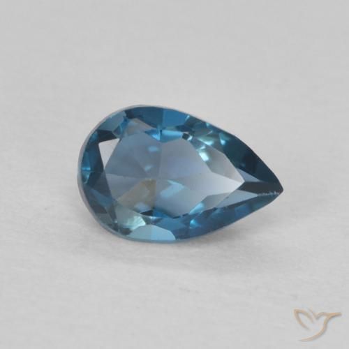 0.55 ct Blue Topaz Stone, Natural Topaz in Pear Facet Shape for Sale