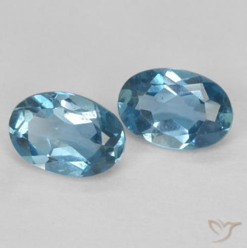 1.17 ctw Blue Topaz Stones, Natural Topaz in Oval Facet Shape for Sale