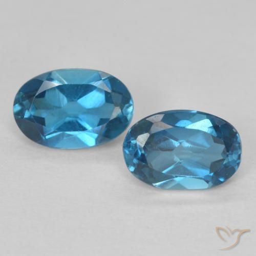 1.14 ct London Blue Topaz, 6.1 x 4.1 mm Oval Cut From Brazil, Photo A