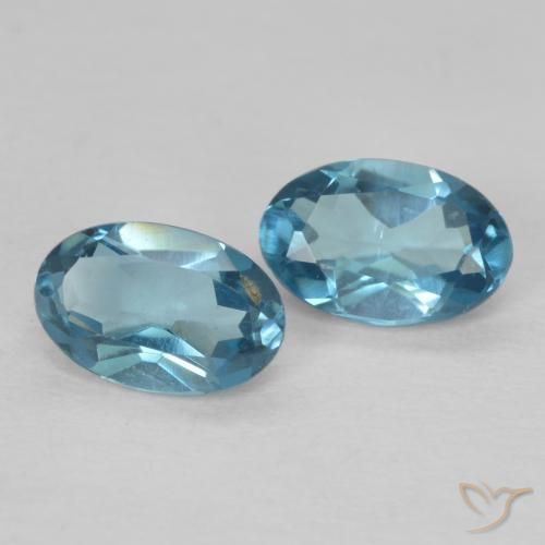 1.03 ctw Blue Topaz Stones, Natural Topaz in Oval Facet Shape for Sale