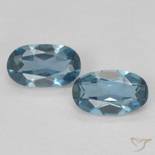 0.57ctw Natural London Blue Topaz, Oval, VVS-VS