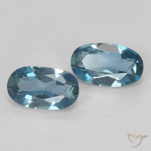 0.57 ctw Blue Topaz Stones, Natural Topaz in Oval Facet Shape for Sale