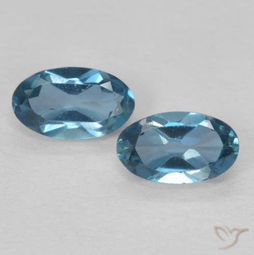 0.61 ct Loose London Blue Topaz, 5.1 x 3 mm Oval Cut From Brazil, Photo A