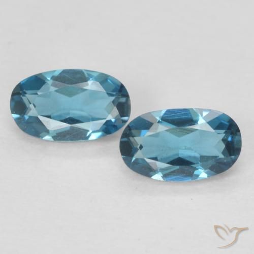 0.58 ct London Blue Topaz, 5.1 x 3 mm Oval Cut From Brazil, Photo A