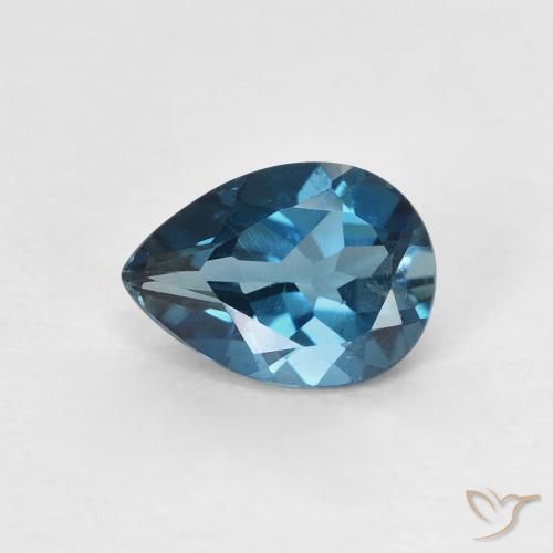 0.84 ct London Blue Topaz, 7 x 5 mm Pear Cut From Brazil, Photo A