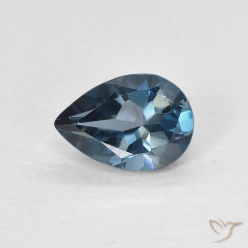 0.81ct Natural London Blue Topaz, Pear Shape, VVS-VS