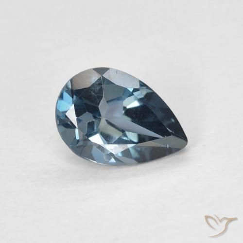 0.81 ct Blue Topaz Stone, Natural Topaz in Pear Facet Shape for Sale