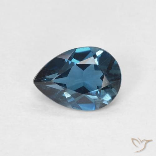 0.79ct Natural London Blue Topaz, Pear Shape, VVS-VS