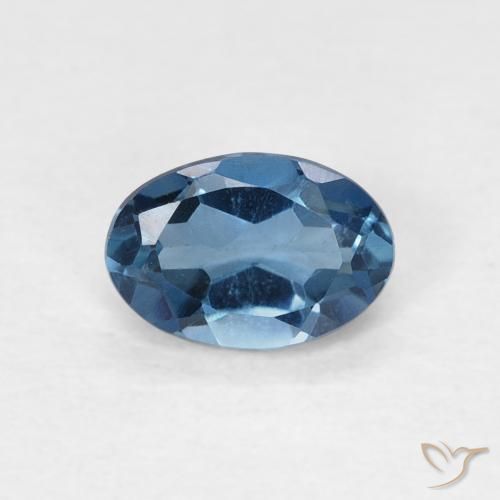 0.62ct Natural London Blue Topaz, Oval, VVS-VS