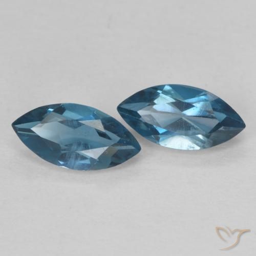1.02 ctw Blue Topaz Stones, Natural Topaz in Marquise Facet Shape for Sale
