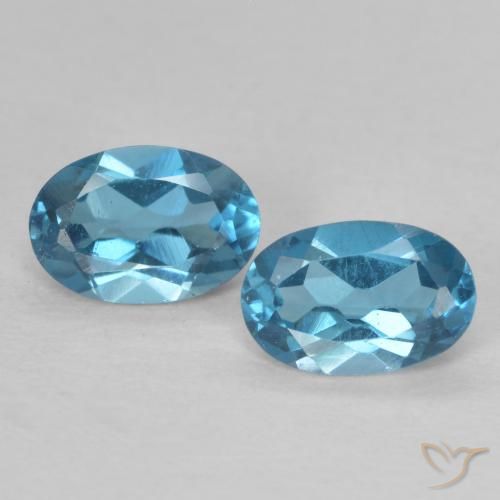 1.05 ct London Blue Topaz, 6.1 x 4 mm Oval Cut From Brazil, Photo A