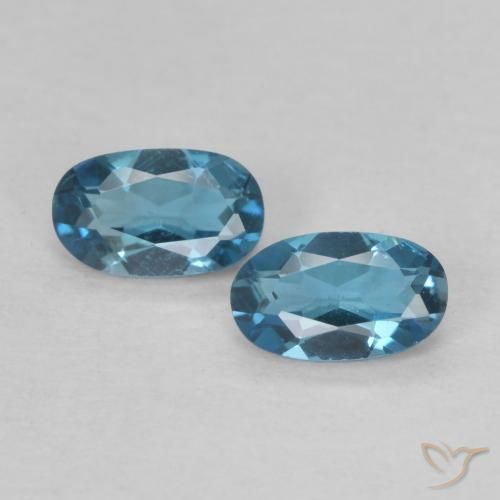 0.57ctw Natural London Blue Topaz, Oval, VVS-VS