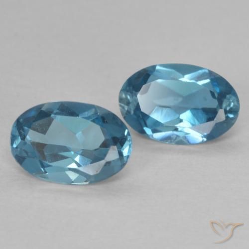0.99 ctw Blue Topaz Stones, Natural Topaz in Oval Facet Shape for Sale