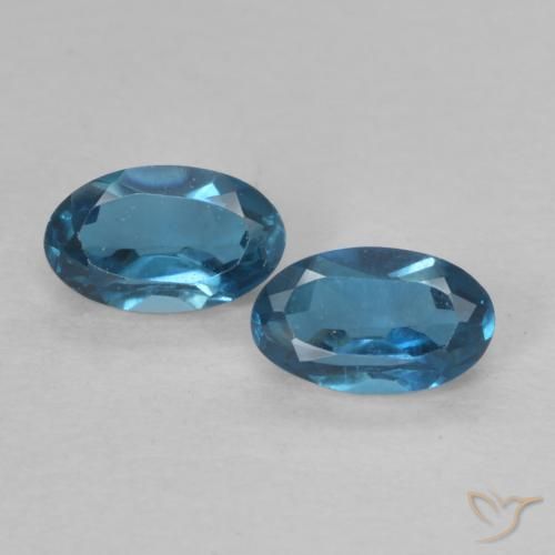 0.72 ct Loose London Blue Topaz, 5.2 x 3.2 mm Oval Cut From Brazil, Photo A