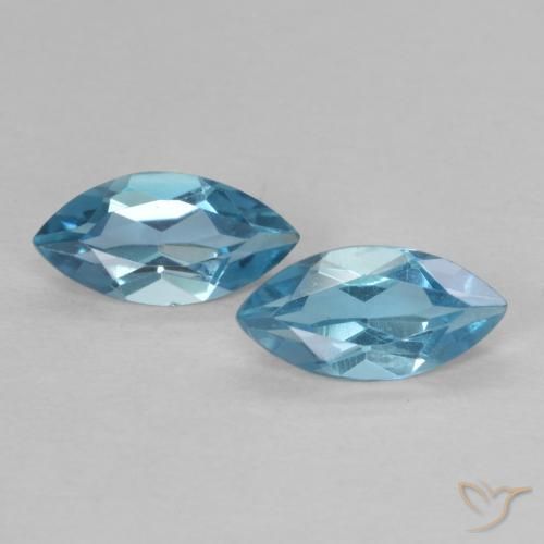 0.83 ctw Blue Topaz Stones, Natural Topaz in Marquise Facet Shape for Sale