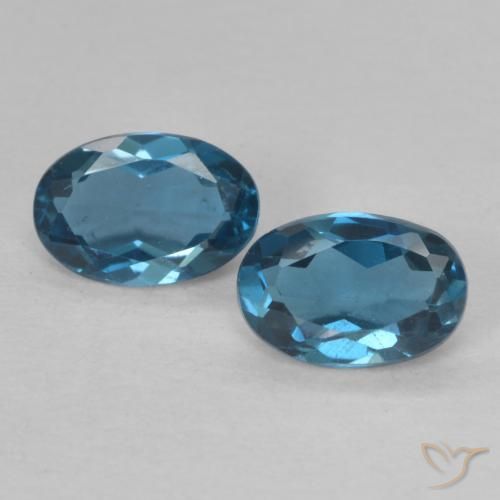 0.97 ct London Blue Topaz, 6 x 4 mm Oval Cut From Brazil, Photo A
