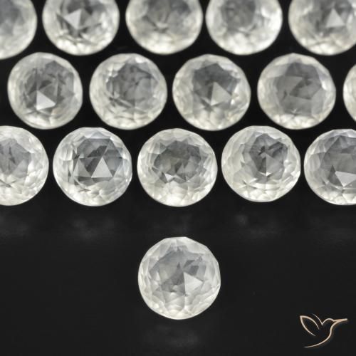 0.81ct Natural Warm White Topaz, Round, VS