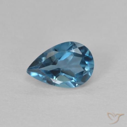 0.54ct Natural London Blue Topaz, Pear Shape, VVS
