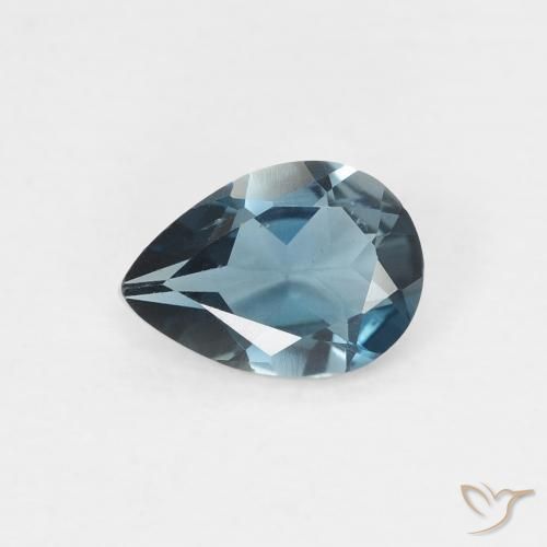 0.68ct Natural London Blue Topaz, Pear Shape, VVS