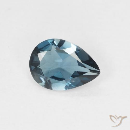 0.68 ct Blue Topaz Stone, Natural Topaz in Pear Facet Shape for Sale