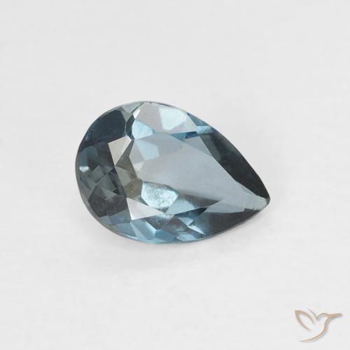 0.64 ct Blue Topaz Stone, Natural Topaz in Pear Facet Shape for Sale