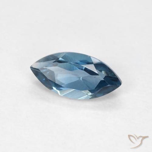 0.47 ct Blue Topaz Stone, Natural Topaz in Marquise Facet Shape for Sale