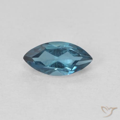 0.53 ct Blue Topaz Gemstone, Topaz Gem in Marquise Facet Shape for Sale.