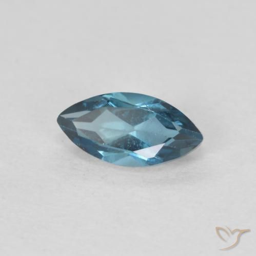 0.53 ct Blue Topaz Stone, Natural Topaz in Marquise Facet Shape for Sale