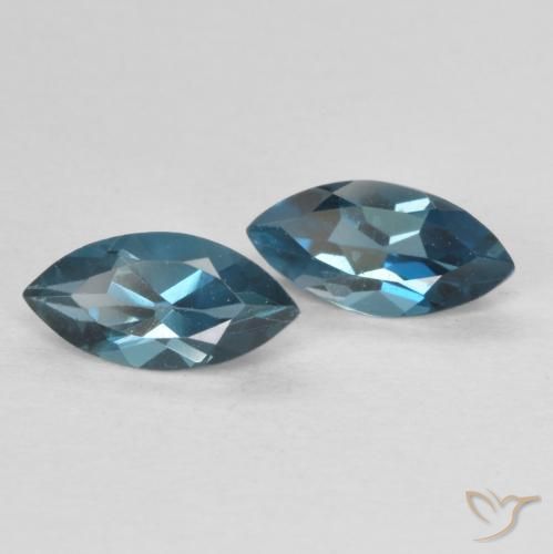 0.90 ctw Blue Topaz Stones, Natural Topaz in Marquise Facet Shape for Sale