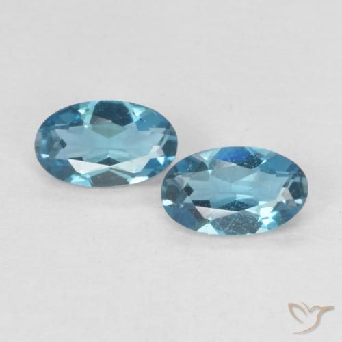 0.57 ct London Blue Topaz, 5.1 x 3.1 mm Oval Cut From Brazil, Photo A