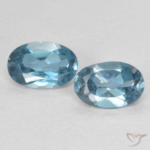 1.22 ct Loose London Blue Topaz, 6.2 x 4.1 mm Oval Cut From Brazil, Photo A