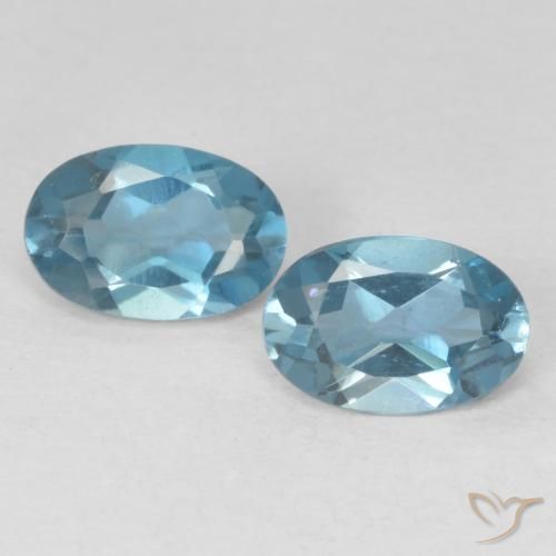 1.1 ct Loose London Blue Topaz, 6.2 x 4.2 mm Oval Cut From Brazil, Photo A